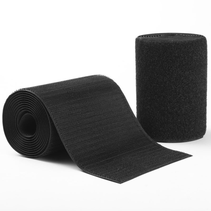 QTBLY 4in x 5ft | Sew On Hook and Loop Strips for Fabric | Non-Adhesive Hook & Loop Roll for Clothes Sewing - Image 1